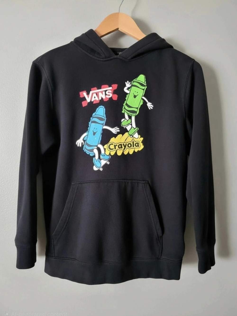 Kids Vans x Crayola Fleece Pullover Hoodie Black Large